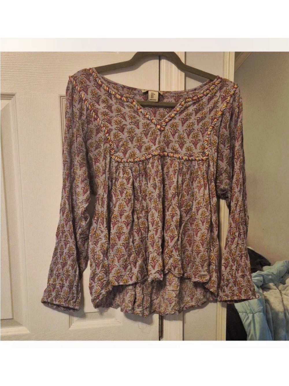 Rachel Zoe Lavender Floral Boho Tunic Top